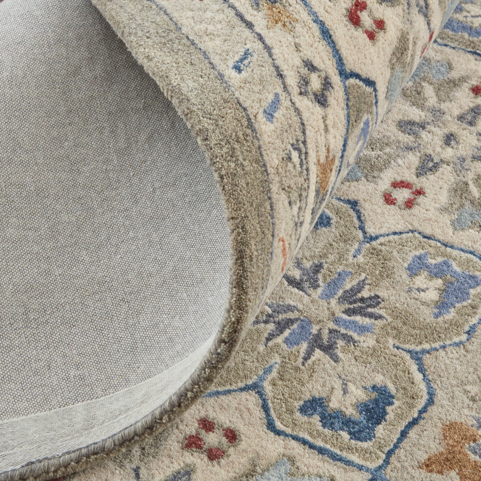 Weave & Wander Mattias Persian Fog Gray/Blue/Red Rug, 10' X 14'