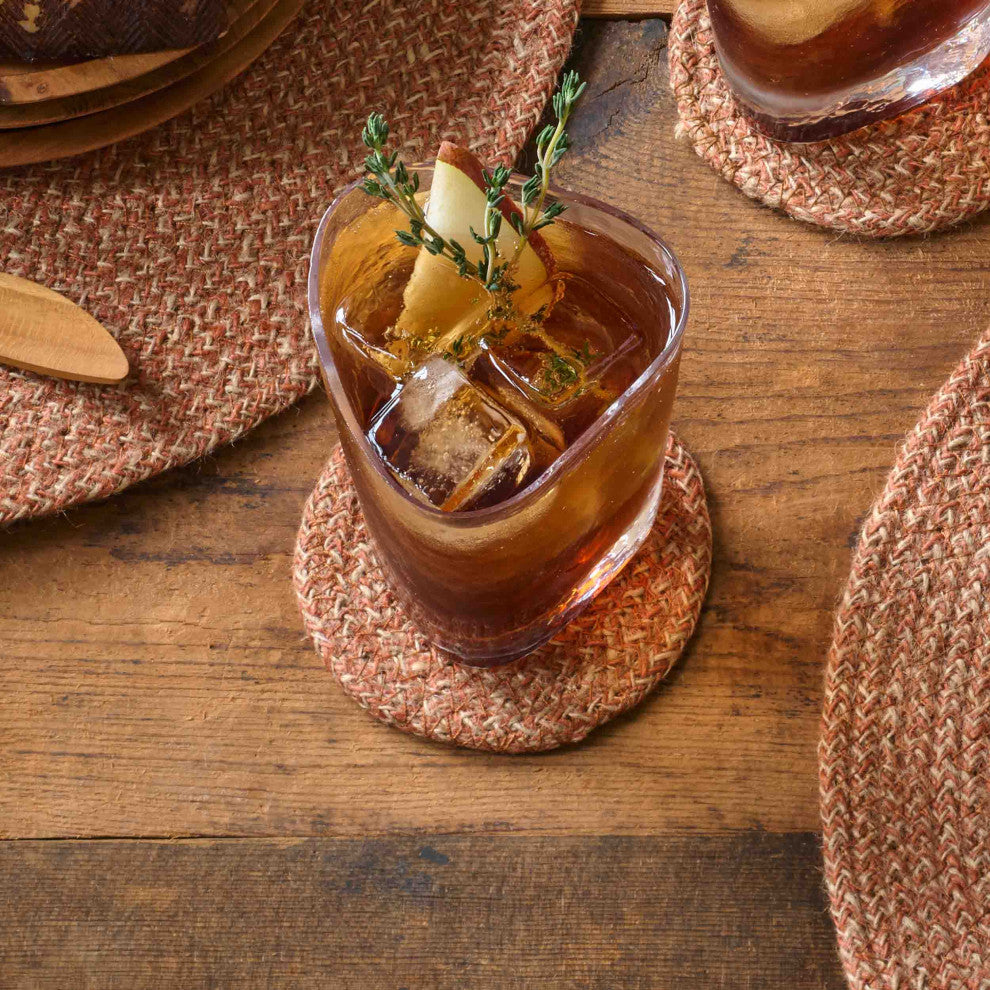 Melia Jute Table Sets, Rust Coasters