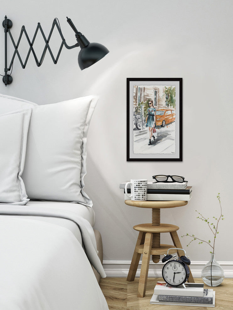 "Sidewalk Chic" Framed Painting Print, 30"x45"