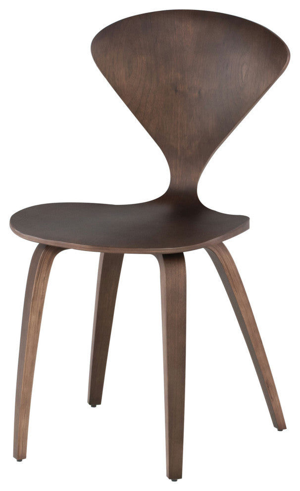 Satine Dining Chair, Molded Plywood Side Chair, Dark Walnut