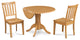 42" Burlington Dinette Dining Table Set with Wooden Seat Chairs, Oak, 3 Piece