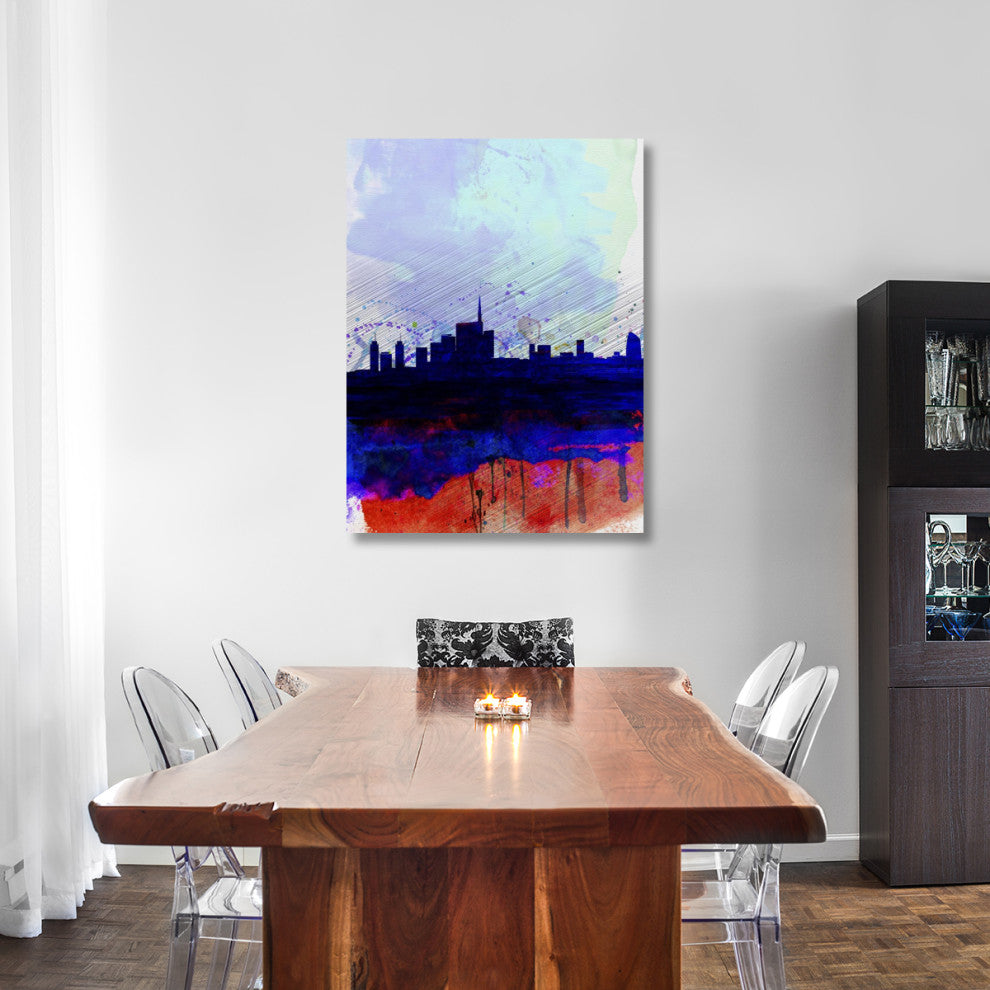 "Milan Watercolor Skyline" Fine Art Print