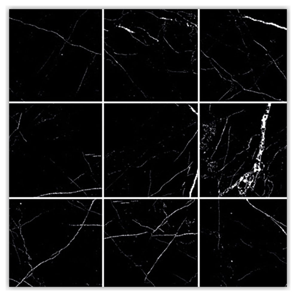 Pietra Black Polished 2x2 Porcelain Mosaic