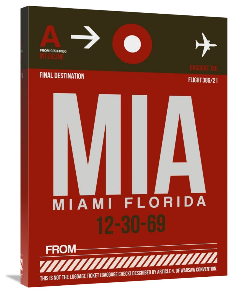 "MIA Miami Luggage Tag 2" Fine Art Print