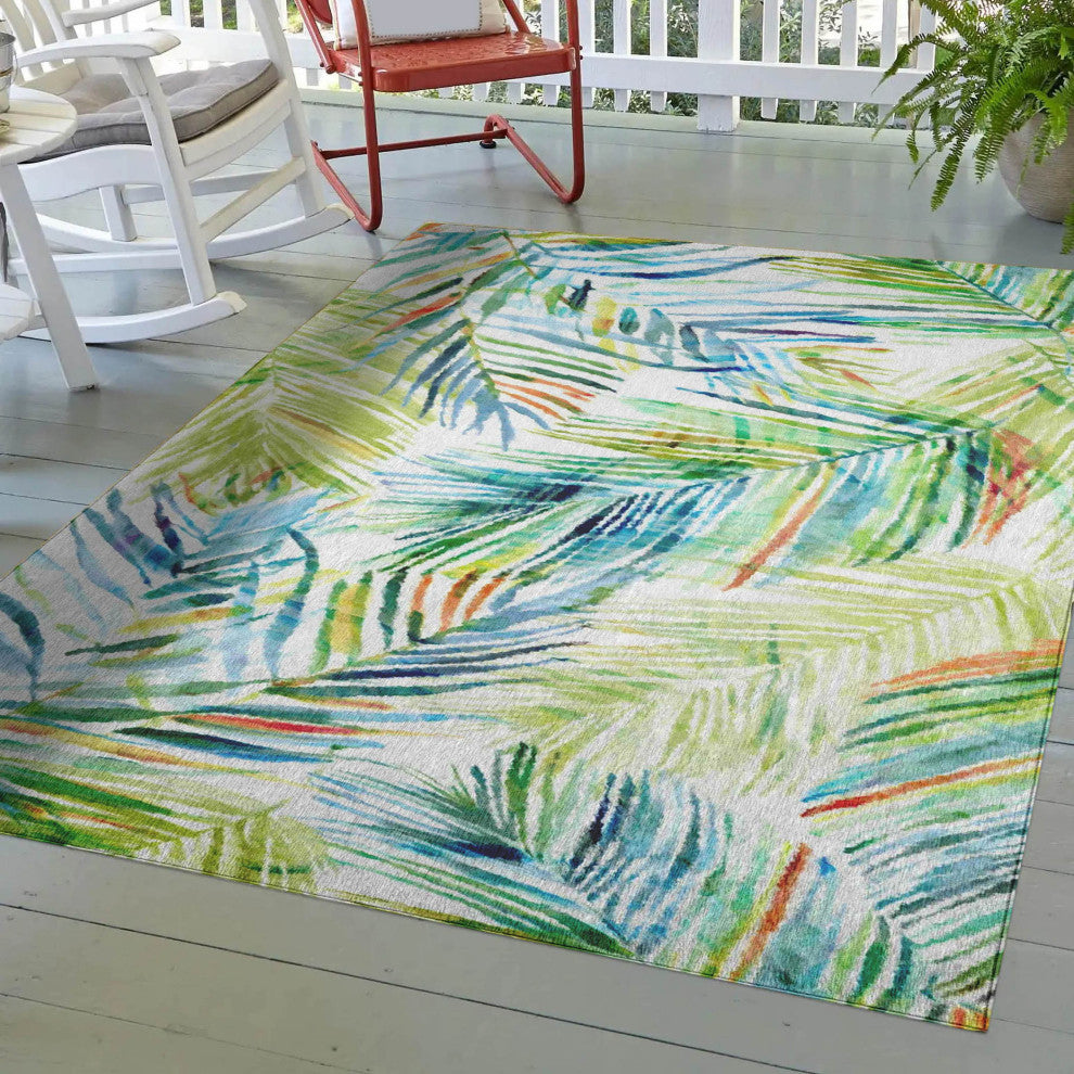 Indoor/Outdoor Tropics TC4 Meadow Machine Washable 5' x 7'6" Rug