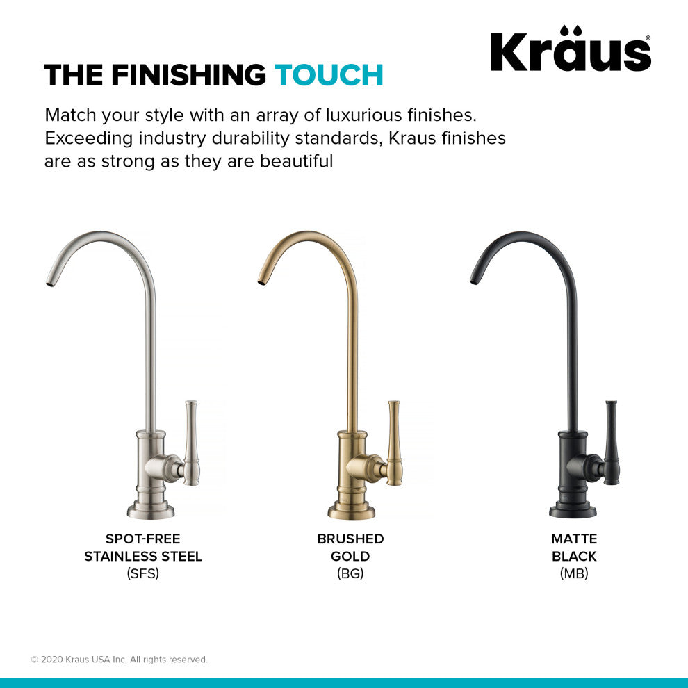 Allyn Drinking Water Dispenser Beverage Kitchen Faucet, Brushed Gold