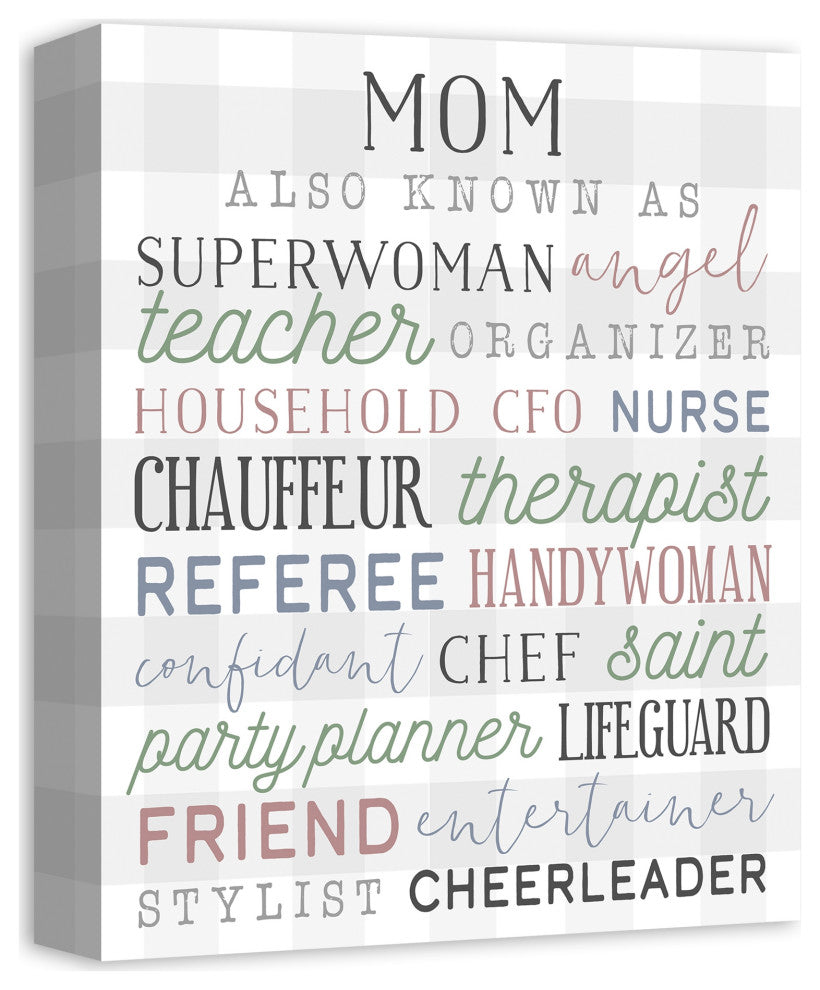 Mom Words 11x14 Canvas Wall Art