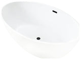 59"x32" Acrylic Freestanding Soaking Bathtub, White/Matte Black