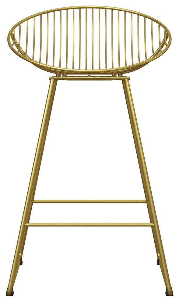 Classic Style Counter Bar Stool, Brass