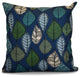 Autumn Leaves Floral Print Pillow, Blue, 18"x18"