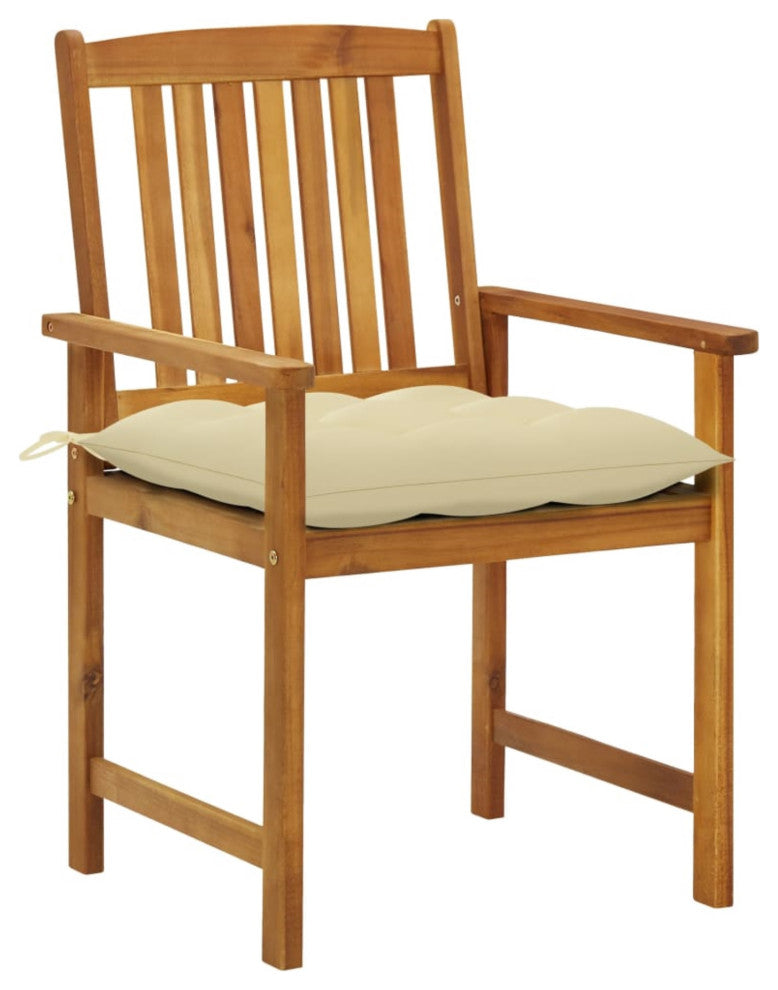 Vidaxl Director's Chairs With Cushions 4-Piece Solid Acacia Wood