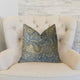 Myrtle Navy Blue and Taupe Handmade Luxury Pillow, 20"x30" Queen
