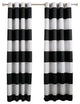 Bold Stripe Print Grommet Top Curtain Pair 84" L, Black