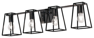 Lynn - 4-Light Vanity - Black & Chrome Finish