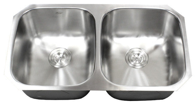 32" Stainless Steel Undermount Double Bowl Kitchen Sink and Accessories