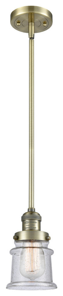 Small Canton 1-Light Mini Pendant, Antique Brass, Seedy