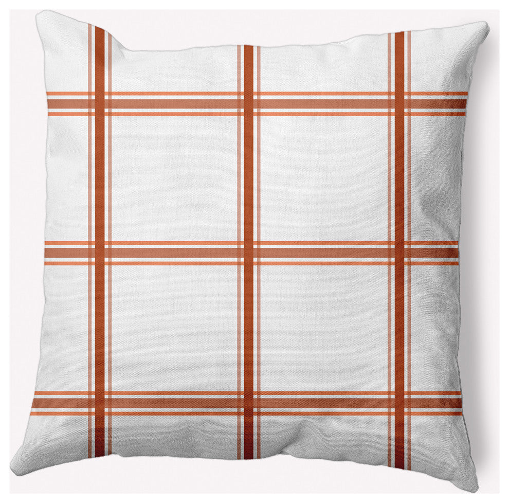 20" x 20" Geometric Indoor/Outdoor Polyester Throw Pillow, Sienna