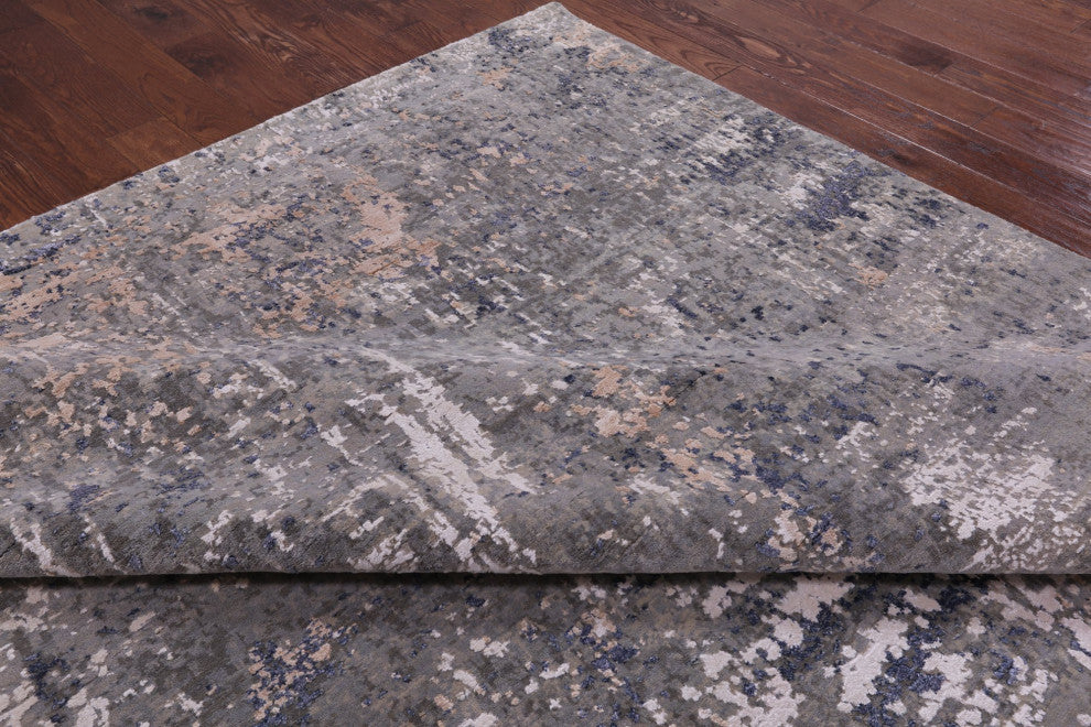 Modern Wool and Silk Hand Knotted Rug 10' 0" X 14' 3" Q7114