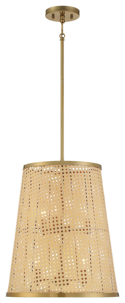 Savoy House 3-1772-6-200 Astoria 6-Light Pendant, Natural With Burnished Brass