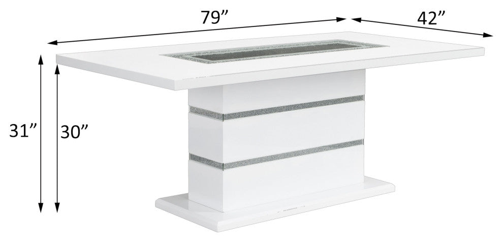 ACME Elizaveta Dining Table, Gray Velvet