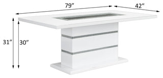 ACME Elizaveta Dining Table, Gray Velvet
