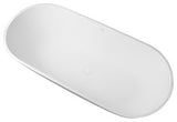59in White Solid Surface Freestanding Soaking Bathtub with Drain