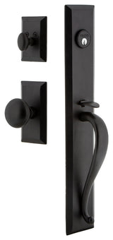Ageless Iron Keep 1-Piece Dummy Handleset With Grip, Vale Plate Keep Knob