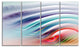 Water Ripples Rainbow Waves, Abstract Canvas Art Print, 48"x28", 4 Panels