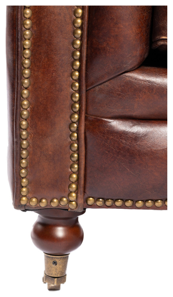 First of A Kind Birmingham Sofa Cappuccino Brown Leather