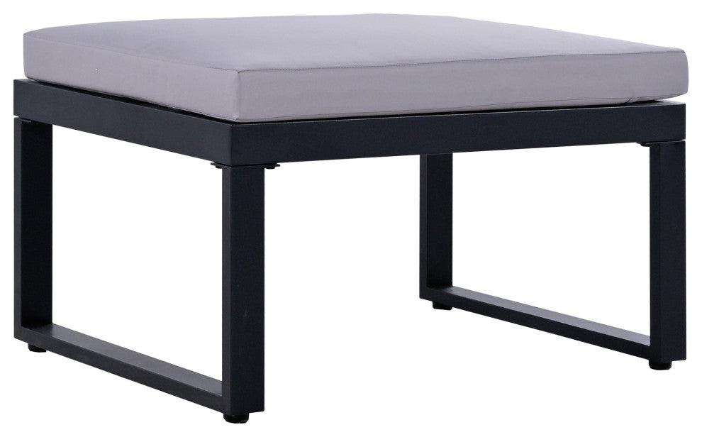 6-Piece Outdoor Steel Industrial Style Patio Sofa Combination Set With Table, Dark Gray