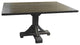 Barnwood Style Timber Peg Pedestal Dining Table, Weathered Slate, 42" X 42"