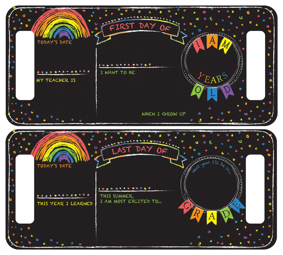 Last or First Day of School Rainbow Chalkboard