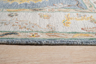EORC Gray/Ivory Hand-Tufted Wool Classic Oushak Rug 7'9x10'