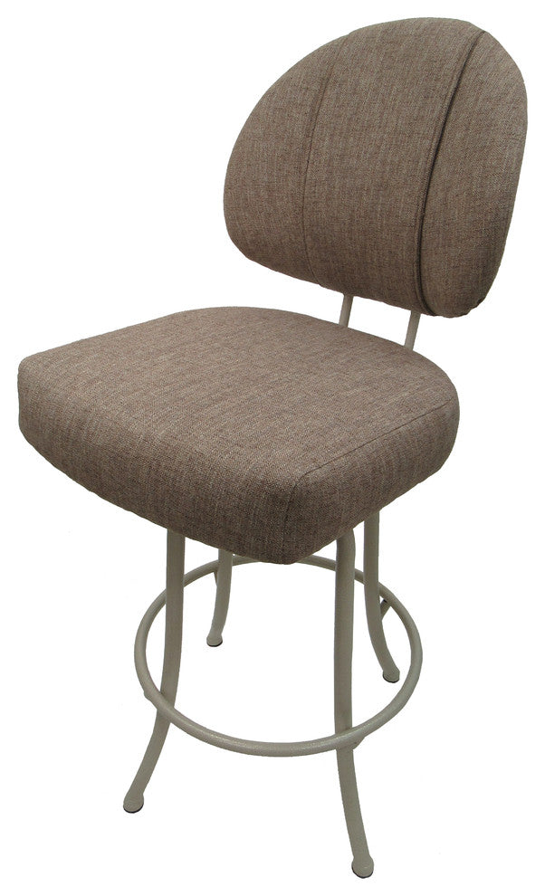 Swivel Counter Bar Stool, Basin Beige, Beige Metal Frame, 26"