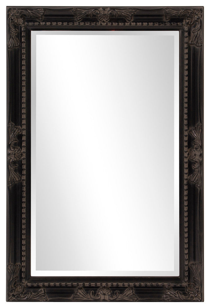 Howard Elliott Queen Ann Rectangular Mirror, Black