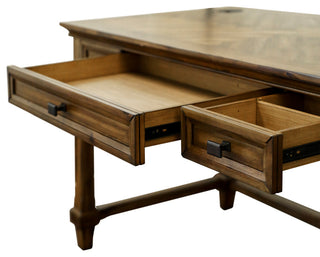 Traditional Wood Writing Desk Office Desk Storage Table Brown