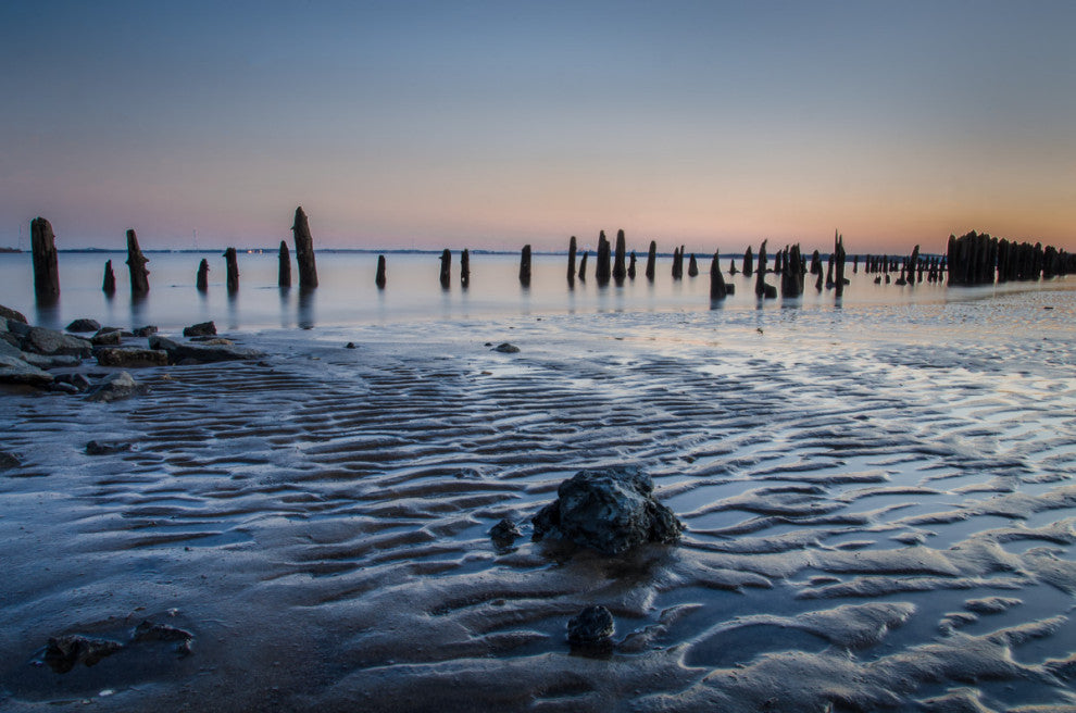 Low Tide At Battery Landscape Photo, Beach Unframed Wall Art Print, 11" X 14"