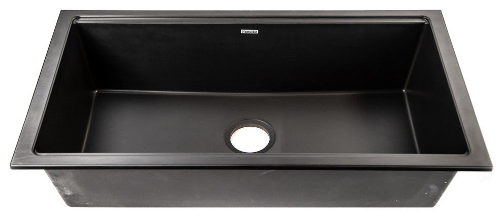 Nantucket Sinks Undermount Workstation Granite Composite, Nano Black