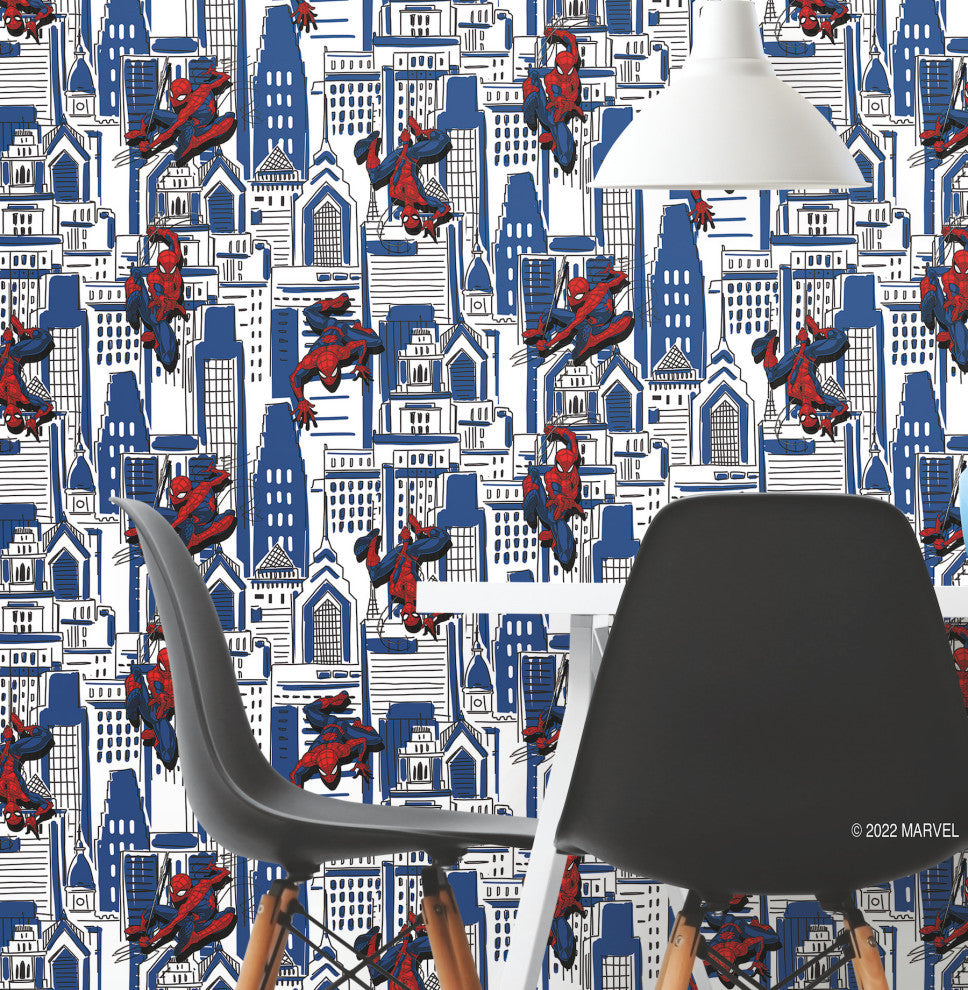 Spider-Man Cityscape Peel And Stick Wallpaper