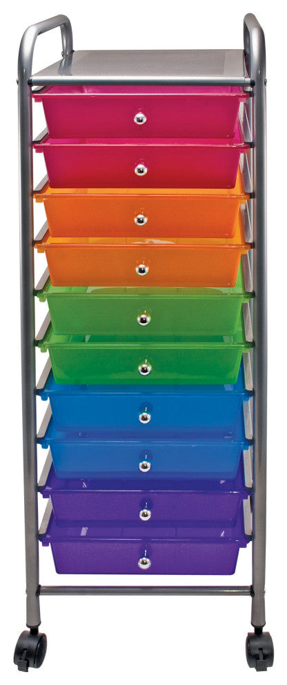 10 Drawer Organizer, Multi-colored Drawers