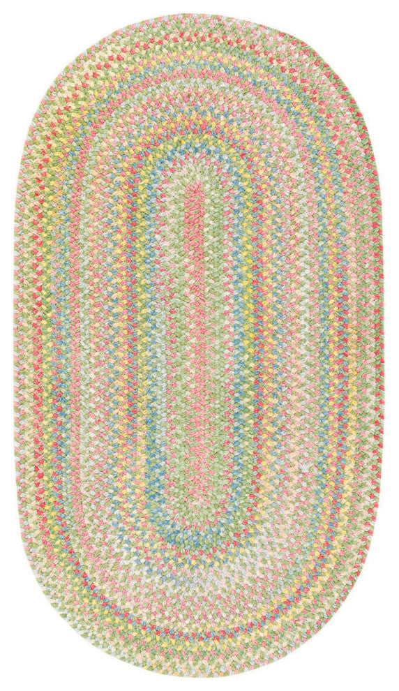Capel Baby's Breath Light Green 0450_240 Braided Rugs - 8' X 11' Oval