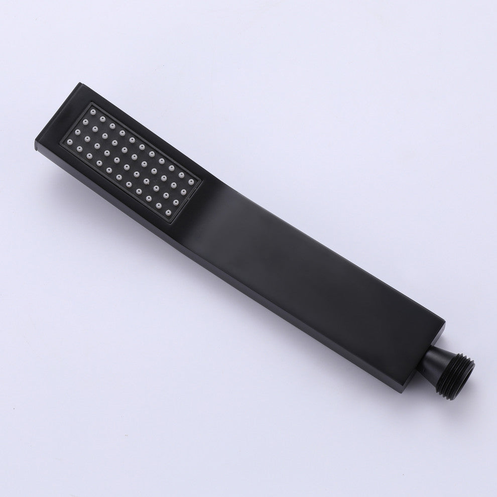 Luxury Wall Mounted Thermostatic Shower System With Rough-In Valve, Matte Black