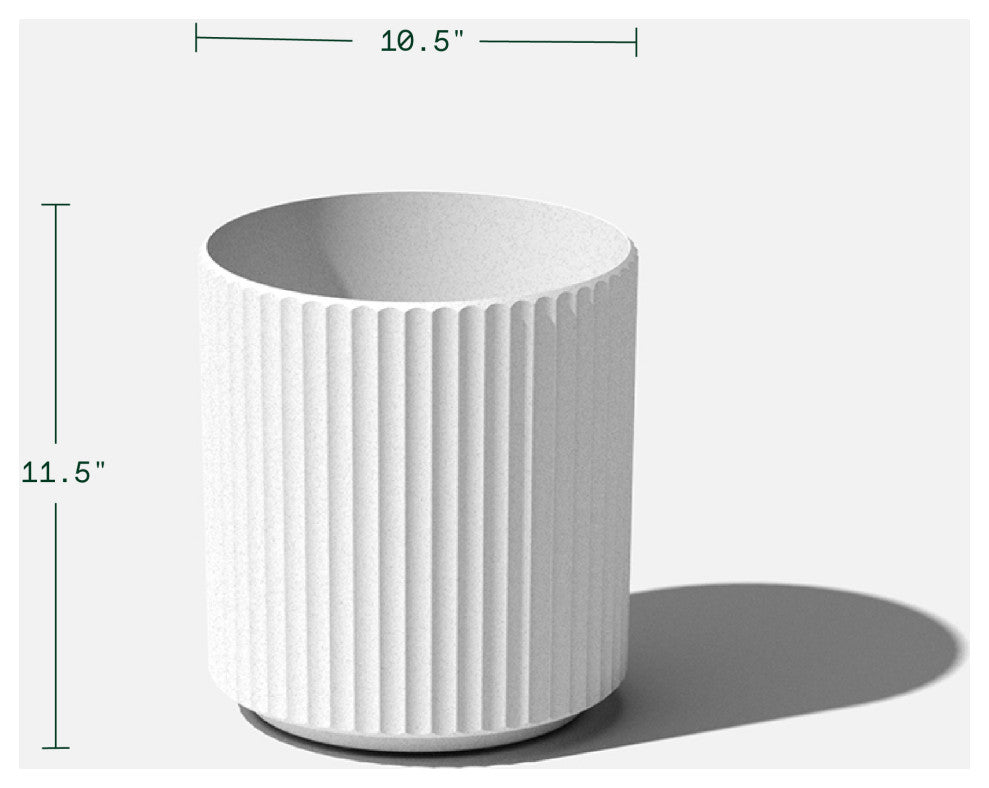 Veradek Demi Series Planter, White, 12", 1 Pack