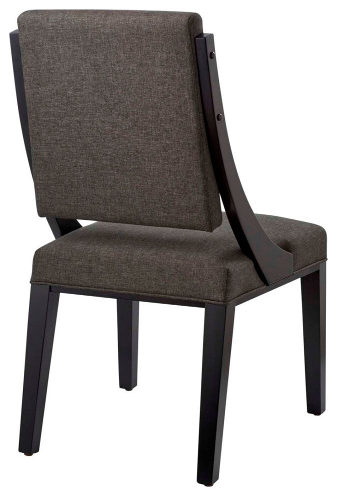 Side Dining Chair, Set of 2, Gray, Fabric, Modern