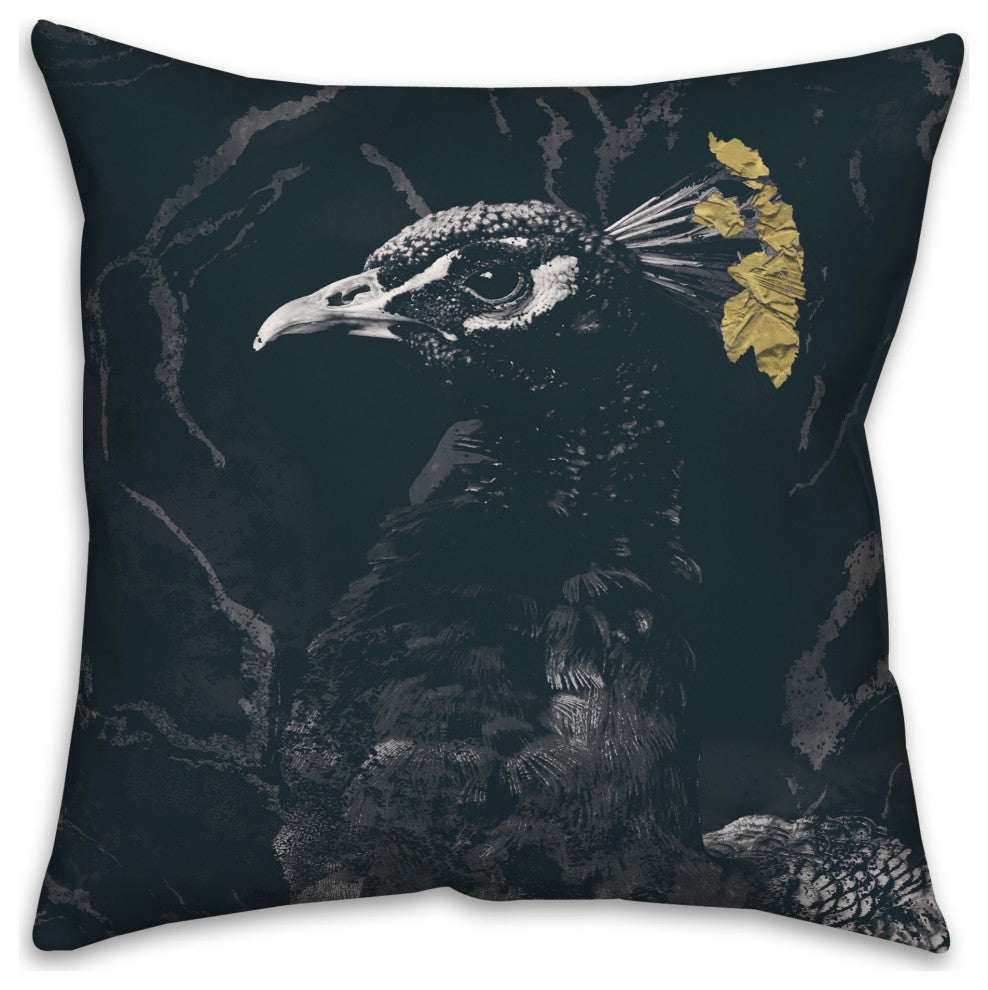 Fancy Peacock 2 18x18 Spun Poly Pillow