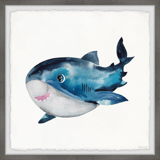"Chubby Dolphin" Framed Painting Print, 32x32