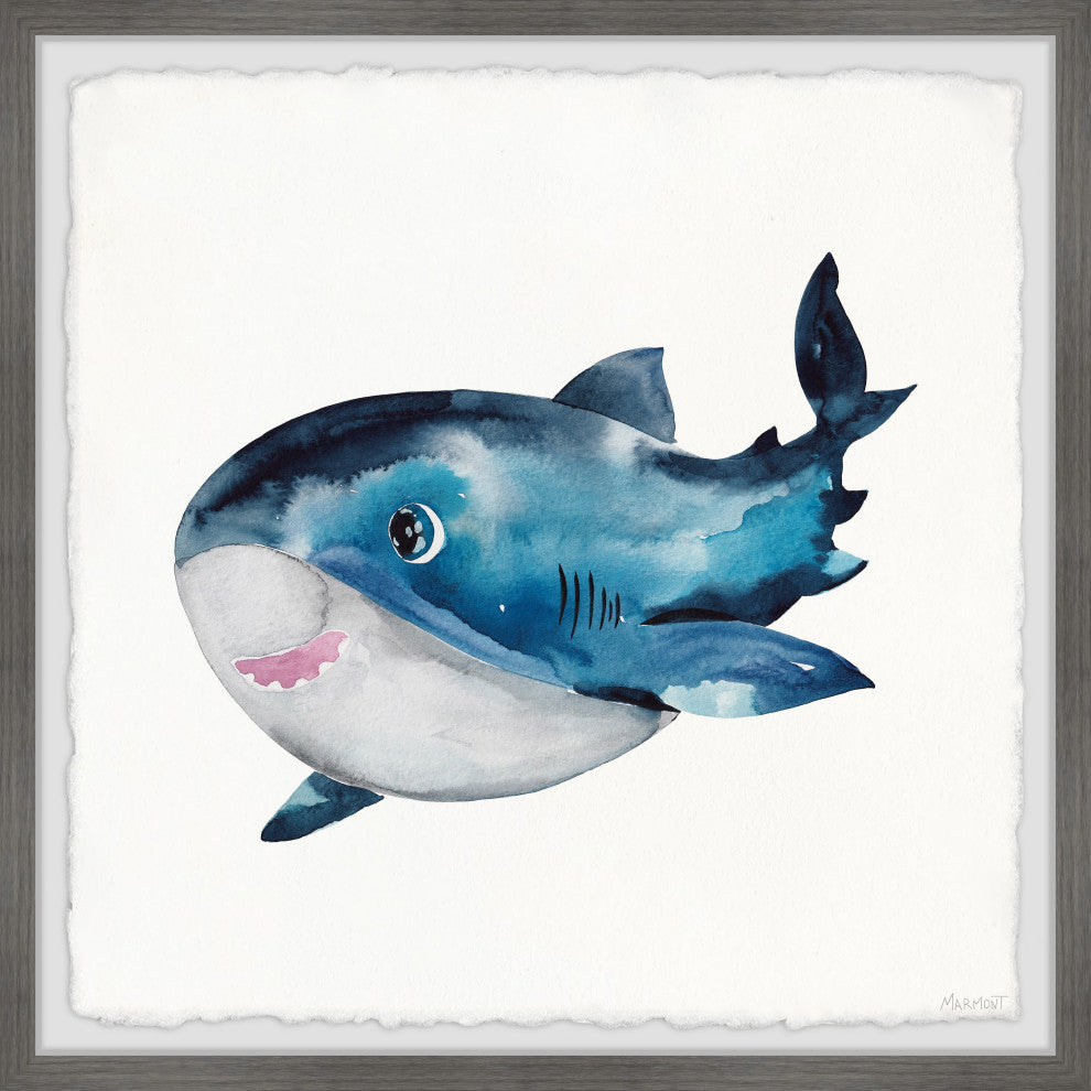 "Chubby Dolphin" Framed Painting Print, 32x32