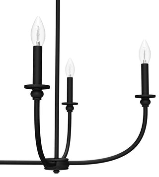 Southcrest Flat Matte Black 6 Light Linear Chandelier Light