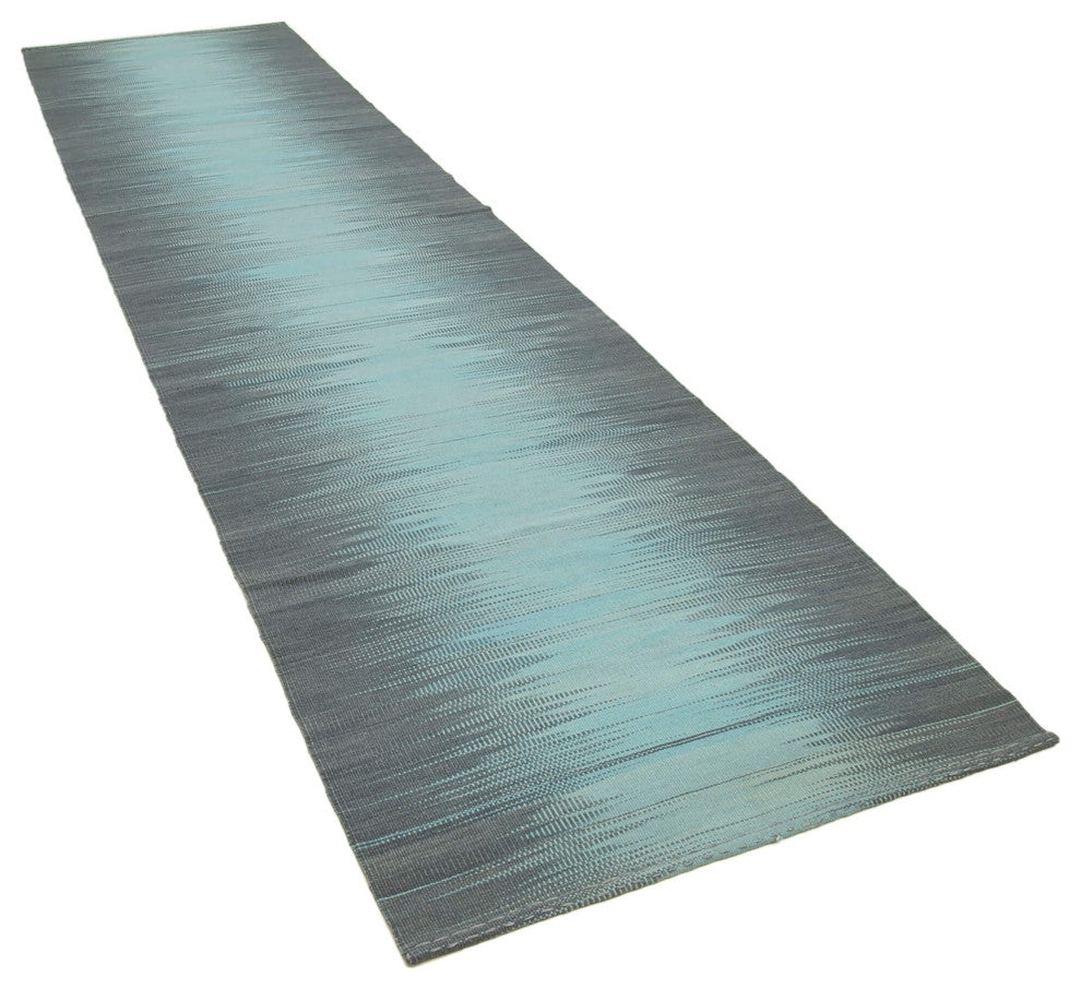 Rug N Carpet - Handmade Oriental 3' 5'' x 13' 6'' Modern Design Wool Kilim Rug