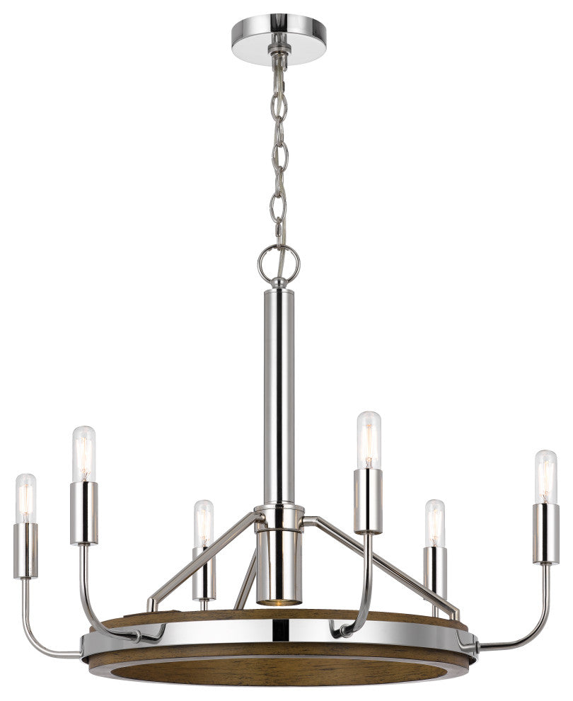 Saluda 60W x 6 metal chandelier
